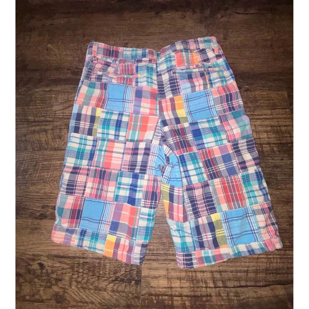 The Childrens Place Boys Patchwork Plaid Shorts Multicolor Preppy Size 14